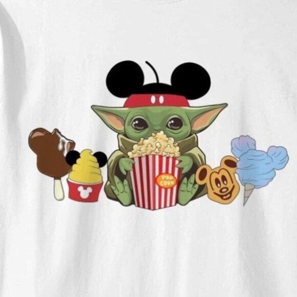 Baby Yoda Disney Family Cute Retro Graphic Unisex T-Shirt 166 - Picture 2 of 5